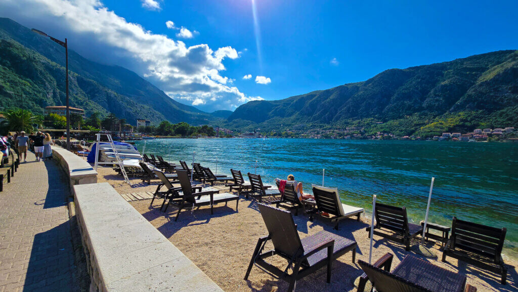 Kotor city beach October 2024